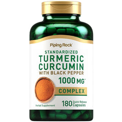 Piping Rock Turmeric Curcumin bottle front view for daily wellness.