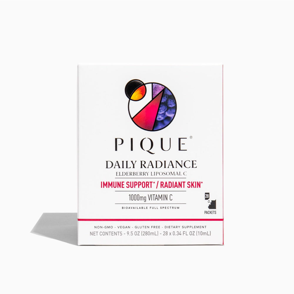 PIQUE Daily Radiance liposomal vitamin C packaging for easy daily use