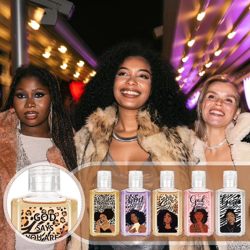Piuaeue black women mini hand sanitizer design 04 is a practical, portable gift for events