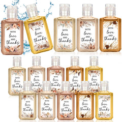 Piuaeue Bohemia mini hand sanitizer with wedding flower label for elegant guest favors
