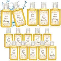Piuaeue golden flower 1oz hand sanitizer pack, elegant wedding favor for guests