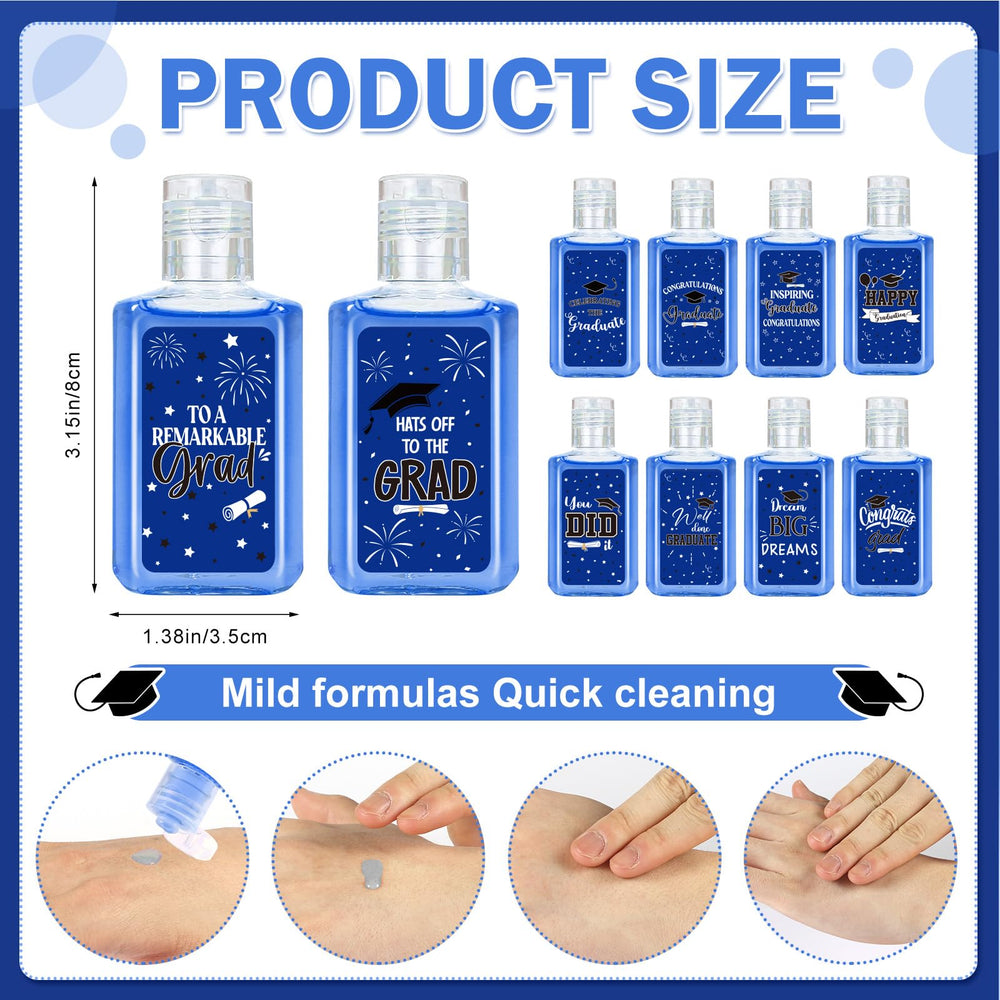 Piuaeue graduation mini hand sanitizer congrats cap label design for celebrations