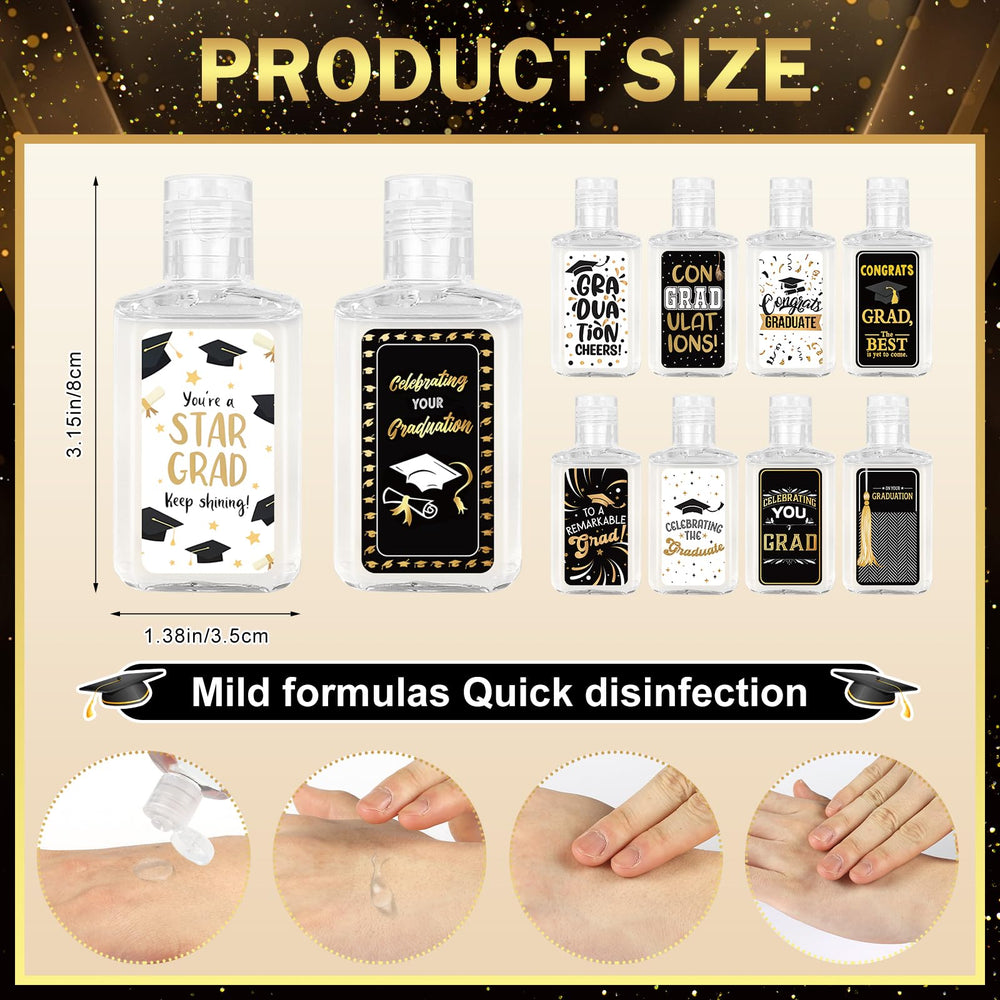 Piuaeue graduation mini hand sanitizer with congrats design, perfect for student gifts.