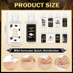 Piuaeue graduation mini hand sanitizer with congrats design, perfect for student gifts.