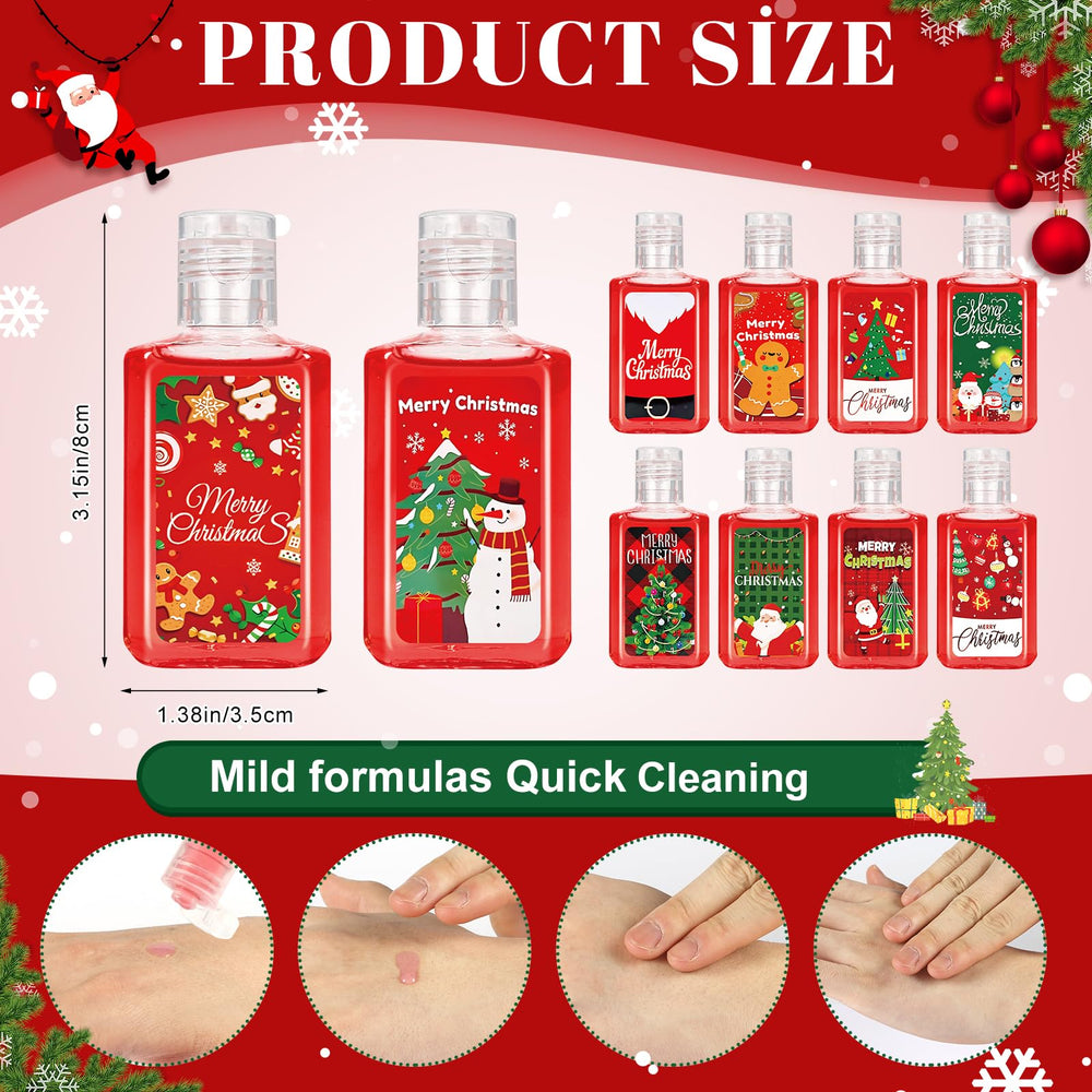Piuaeue ten styles Christmas sanitizers provide variety for holiday party favors.