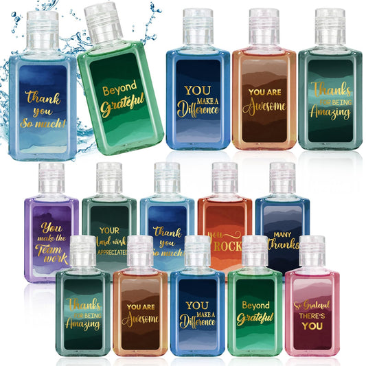 Piuaeue You Make a Difference watercolor hand sanitizer label on a bottle for on-the-go gifting.