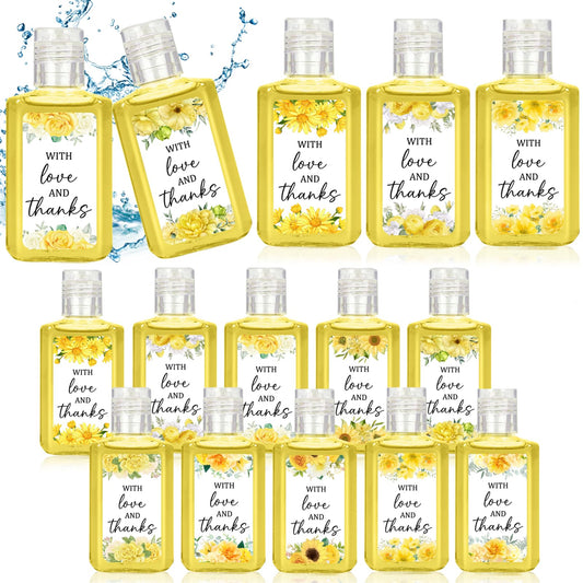 Piuaeue wedding flower mini hand sanitizer with 50-pack display for stylish guest favors.