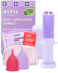 Pixie Cup applicator and reusable cup ready for easy insertion.