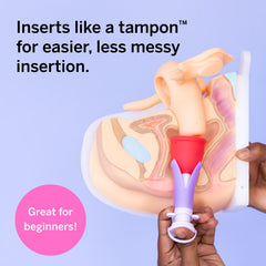 Pixie Cup lube bottle for smoother insertions and comfortable wear