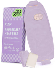 Pixie Cup period heating pad worn discreetly under clothing with steady warmth.