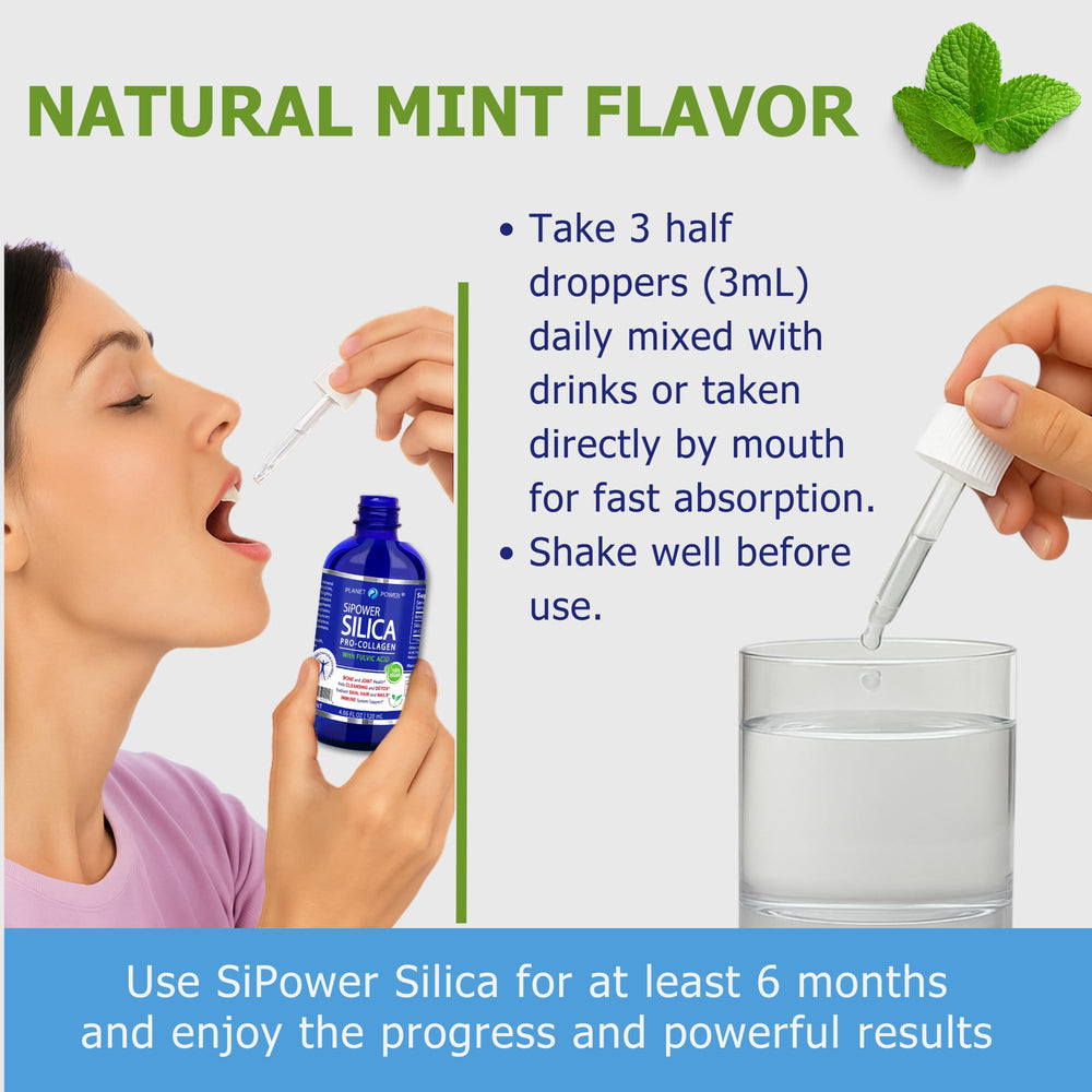 Planet Power SiPower Silica label closeup highlighting vegan, non-GMO formula.