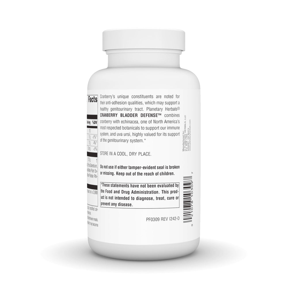 Planetary Herbals Cranberry Bladder Defense capsules closeup suggesting convenient daily use