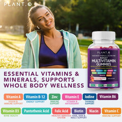 Serving scene of PLANT.O NUTRITION gummies for convenient daily nutrition.