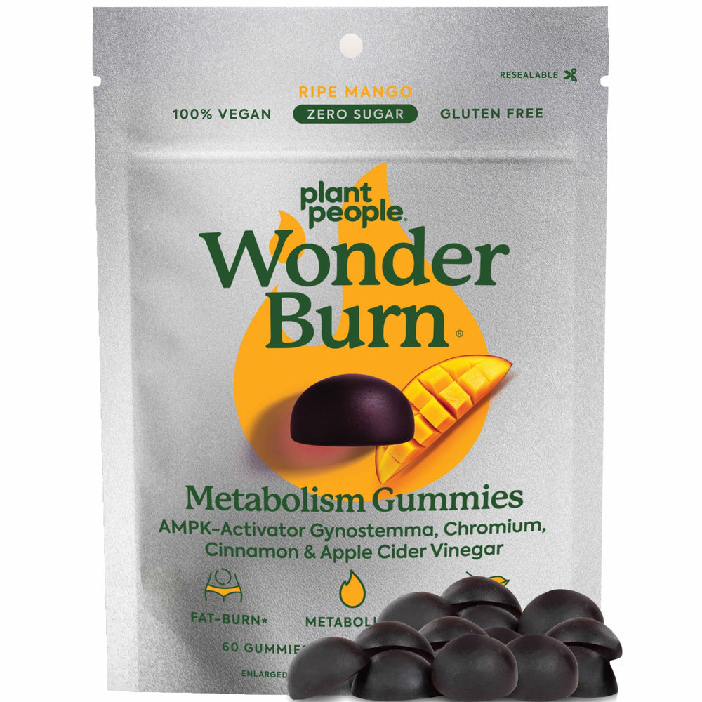 Plant People WonderBurn bottle front shows metabolism support label
