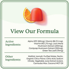 WonderFocus gummies showcase orange citrus flavor for easy snacking