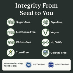 Vegan and sugar-free label supports clean, dietary-friendly WonderSleep gummies.