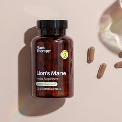 Plant Therapy Lion's Mane bottle with pouring action for easy dosing