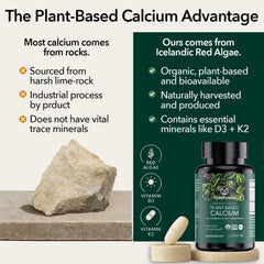 PlantFusion Aquamin red algae tablets sourced from Arctic waters for mineral-rich nutrition.