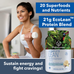 PlantFusion Complete Lean superfoods ingredients image features nutrient-rich blend for daily wellness