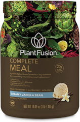 PlantFusion complete meal replacement vanilla bottle for on-the-go nourishment.