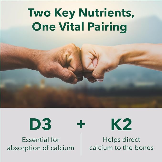 PlantFusion D3 K2 algae-sourced capsule close-up highlighting bone support and heart health