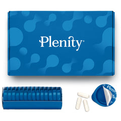 Plenity bottle cap closeup for easy daily use.
