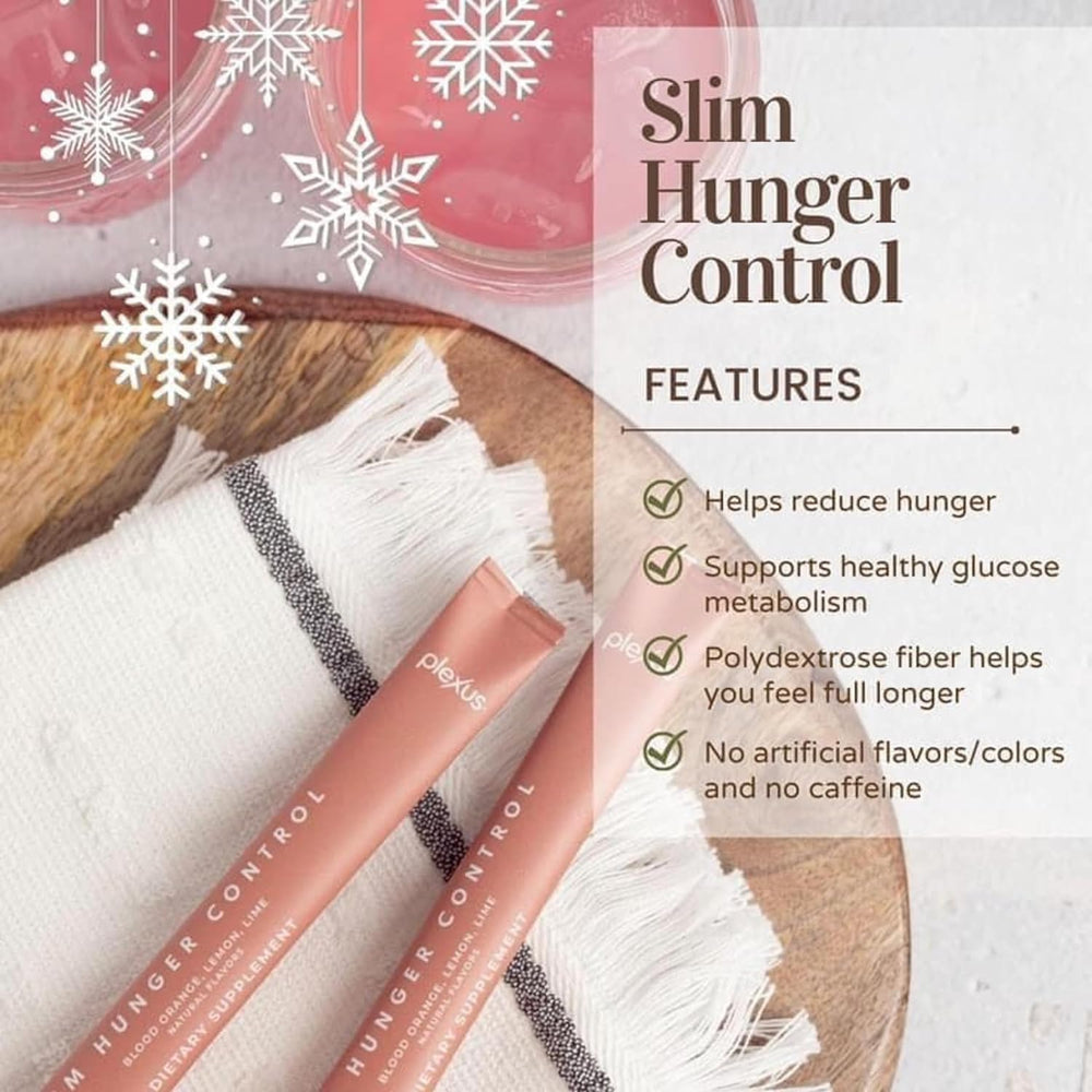 Plexus Slim Hunger Control black cherry lime blossom flavor on display, ideal for convenient nutrition planning.
