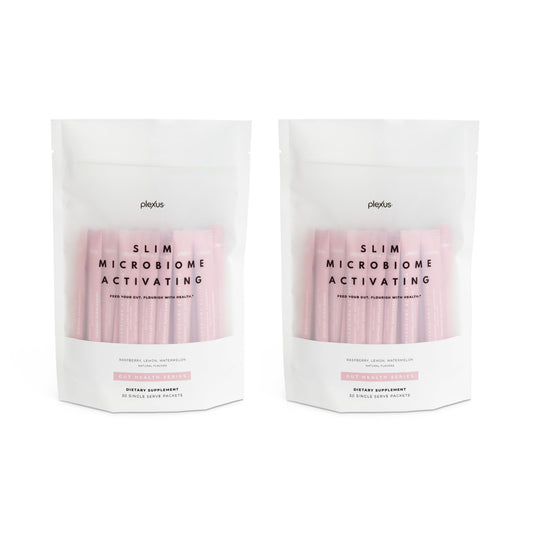 Plexus Slim Microbiome Activating two-pack box with convenient sachets for daily use.