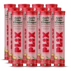 PLIX Apple Cider Vinegar effervescent tablets bottle for daily wellness.