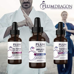 Plum Dragon whole-herb formula bottle emphasizes natural ingredients and traditional craft.