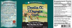 Close-up of Plum Flower teapills label detailing traditional formula