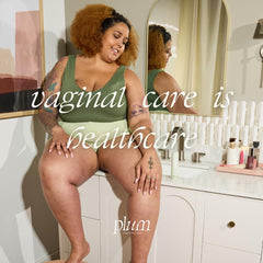 Plum Vagiceuticals hydration bundle packaging shows two-step routine for daily care.