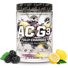 PMD ACG3 bottle displays BlackBerry Lemonade flavor and a high-energy pre-workout experience.