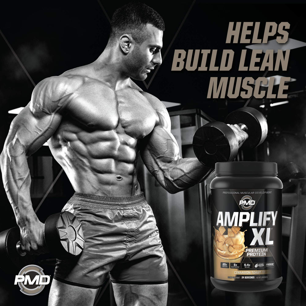 PMD Amplify XL shake in a glass showing creamy texture after mixing.