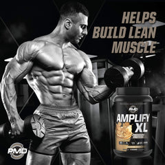 PMD Amplify XL shake in a glass showing creamy texture after mixing.