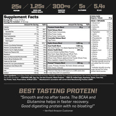 PMD Amplify XL tub back nutrition panel with macros and ingredients.