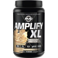 PMD Amplify XL tub closeup with label and ingredients for lean muscle.