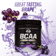 PMD BCAA grape label close-up showing quality ingredients.
