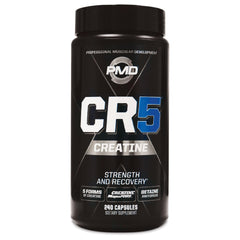 PMD CR5 Creatine bottle front view for strength and endurance support.