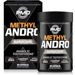 PMD Methyl Andro bottle pour for easy daily workout support.