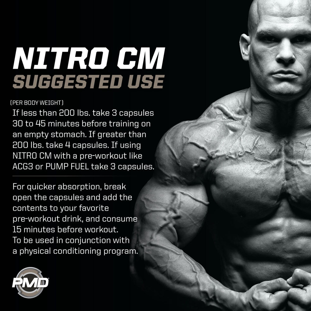 PMD Nitro CM bottle at a glance conveys quality and reliability.