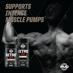 PMD NitroCM capsules packed, a convenient pre-workout option.