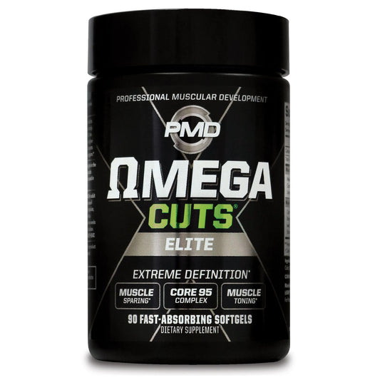 PMD Omega Cuts Elite softgels pack for easy daily use and keto-friendly support.