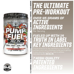 PMD Pump Fuel Citrulline Malate measure image emphasizes improved blood flow and pumps.