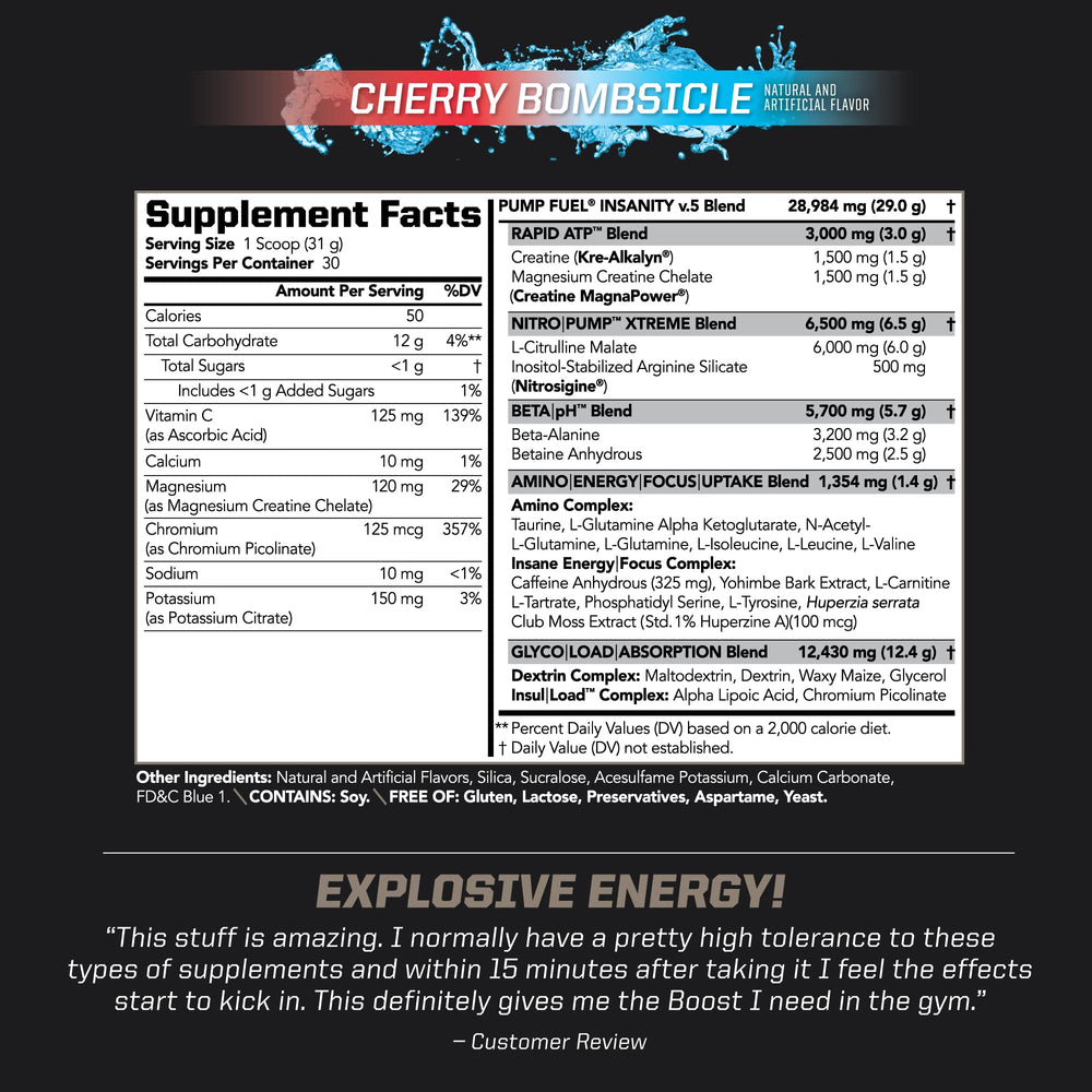 PMD Pump Fuel Ultra Insanity cherry bombsicle scoop beside tub enables precise dosing