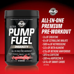 PMD Pump Fuel Ultra Insanity packaging in gym bag for on-the-go use