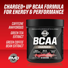 PMD Sports BCAA Cherry Limeade bottle on shelf ready to use