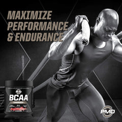 PMD Sports BCAA Cherry Limeade dissolving in water for a refreshing drink