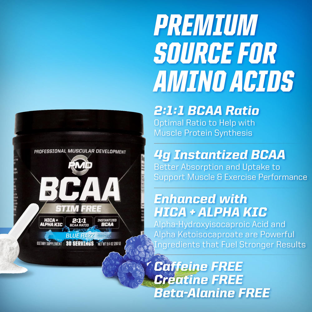 PMD BCAA Blue Razz action shot during an intense workout session