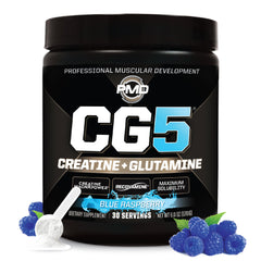PMD Sports CG5 bottle front view highlights premium creatine and glutamine blend for workouts